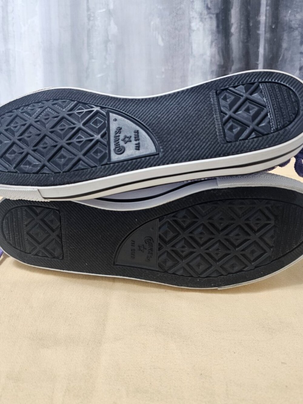 Converse All Star Purple White Polka Dots Ballet Slip-On Sneakers Women's Sz 6 - Picture 7 of 8